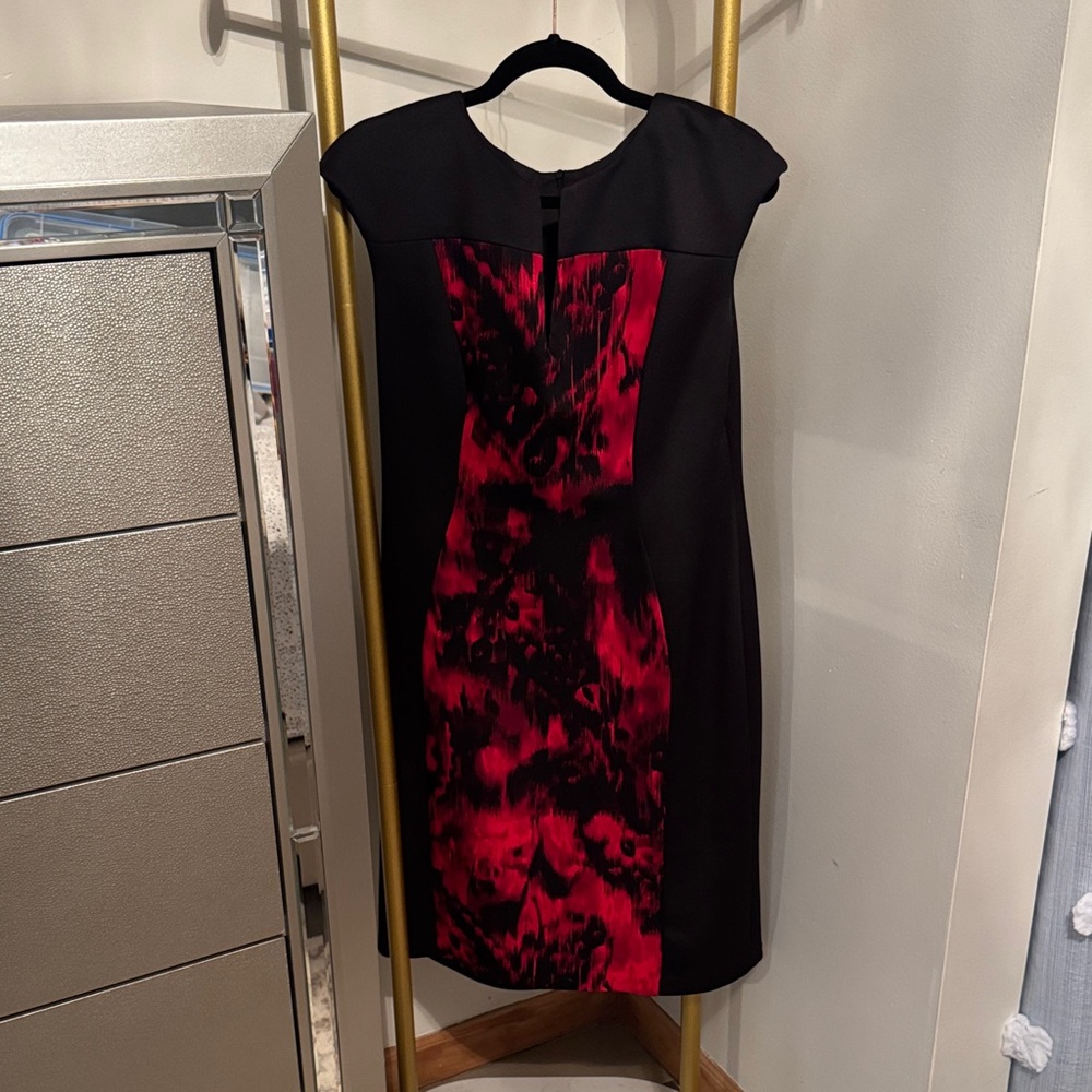 dressbarn Black and Red Midi Dress